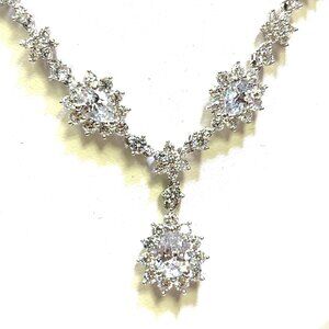 Sterling silver and cubic zurconium necklace